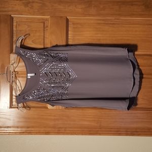 Sequin and beaded tank top